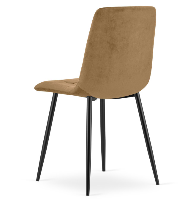 Jídelní židle KARA sametová, hnědá / černé nohy