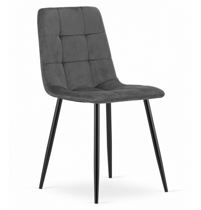 Krzesło KARA - ciemny szary aksamit x 3