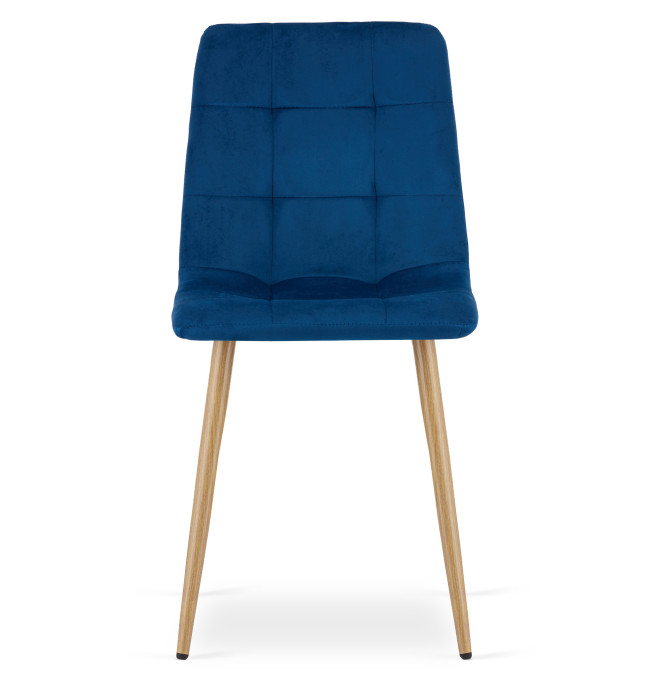 Set dvou jídelních židlí KARA sametové, granátové / hnědé nohy (2 ks)