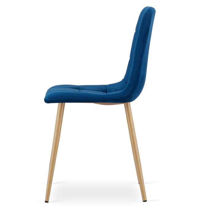 Set dvou jídelních židlí KARA sametové, granátové / hnědé nohy (2 ks)