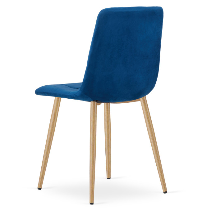 Set dvou jídelních židlí KARA sametové, granátové / hnědé nohy (2 ks)