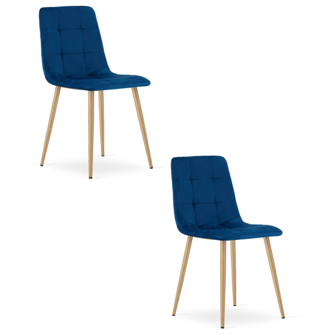 Set dvou jídelních židlí KARA sametové, granátové / hnědé nohy (2 ks)