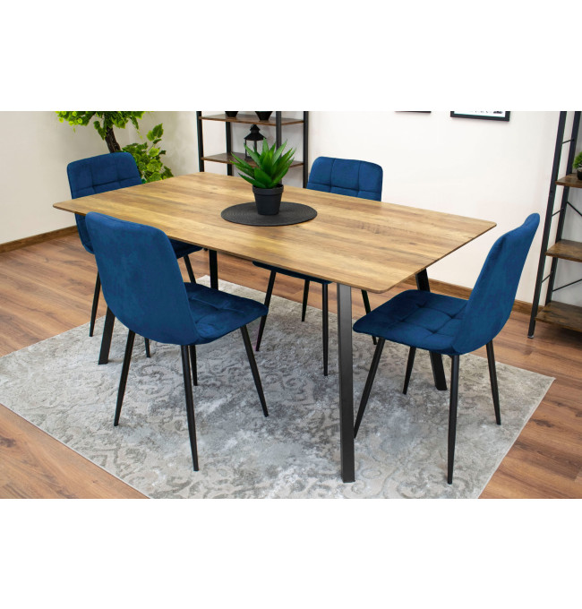 Jídelní židle KARA samet - granátová (černé nohy)