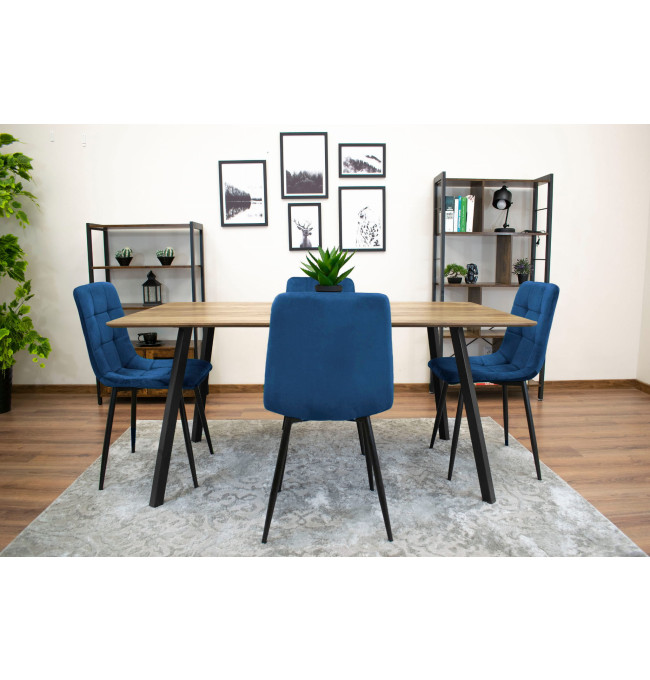 Jídelní židle KARA samet - granátová (černé nohy)