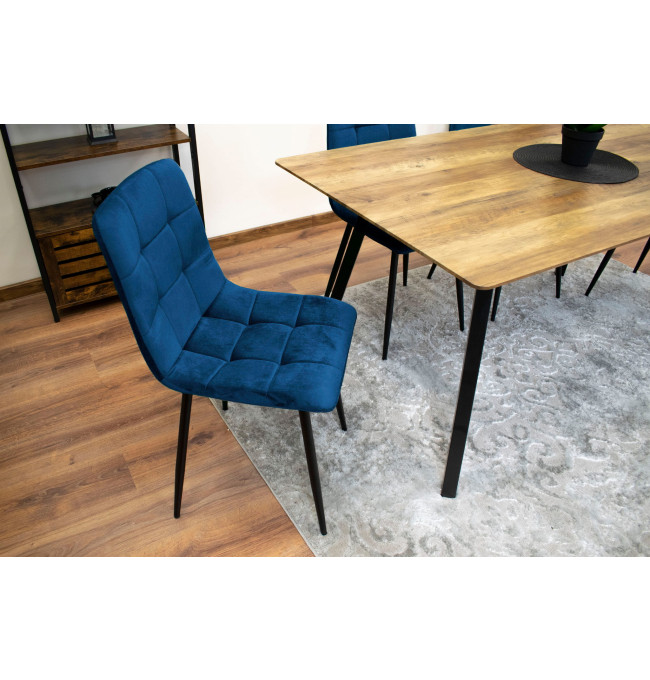 Jídelní židle KARA samet - granátová (černé nohy)