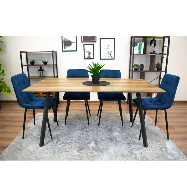 Jídelní židle KARA samet - granátová (černé nohy)