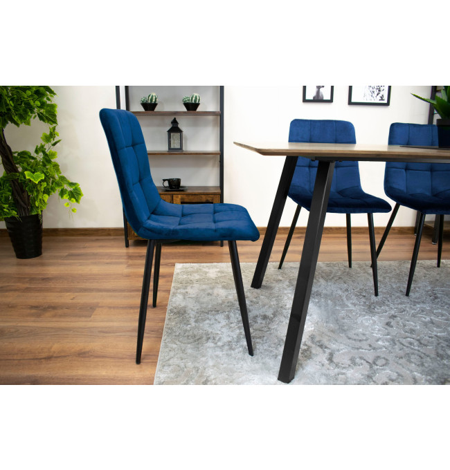Jídelní židle KARA samet - granátová (černé nohy)