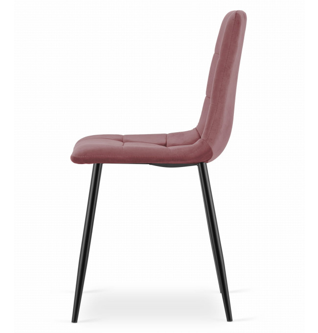 Jídelní židle KARA sametová růžová / černé nohy