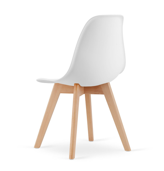 Set dvou jídelních židlí KITO bílá (hnědé nohy)