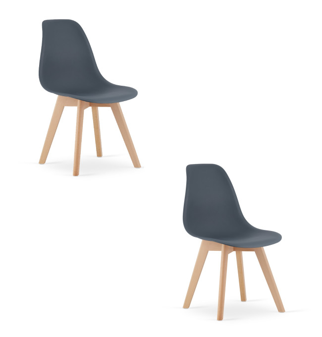 Set dvou jídelních židlí KITO břidlicový (2 ks)