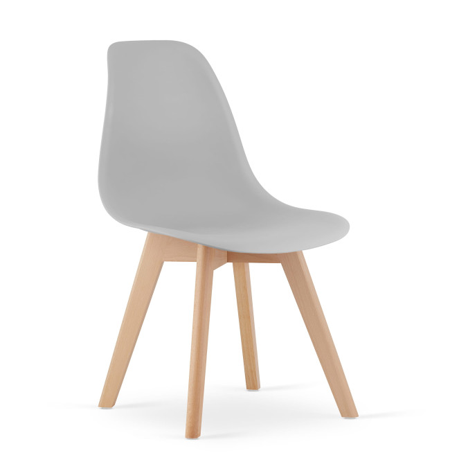 Set dvou jídelních židlí KITO šedá (hnědé nohy)