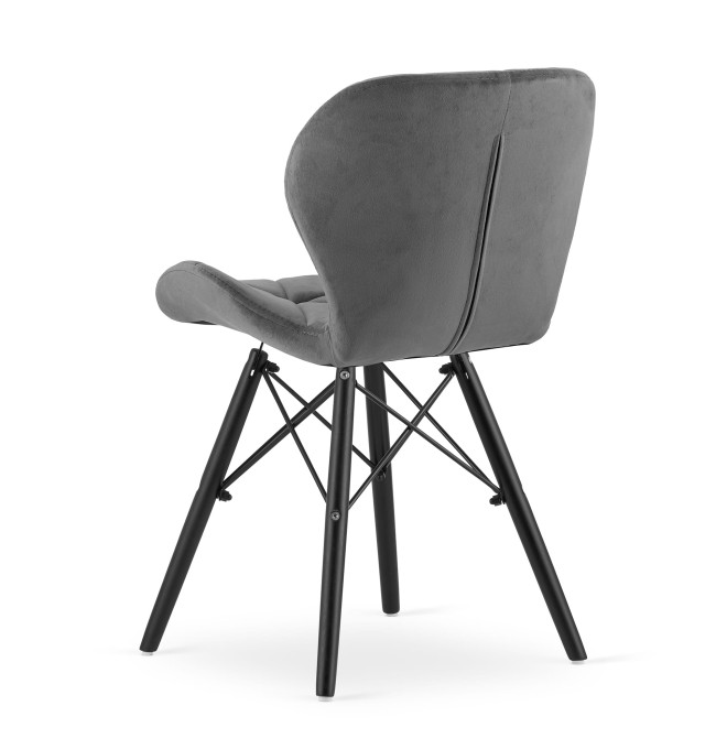 Set dvou jídelních židlí LAGO šedé (černé nohy) 2ks