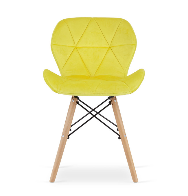 Set štyroch jedálenských stoličiek LAGO žlté (hnedé nohy) 4ks