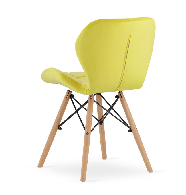 Set štyroch jedálenských stoličiek LAGO žlté (hnedé nohy) 4ks