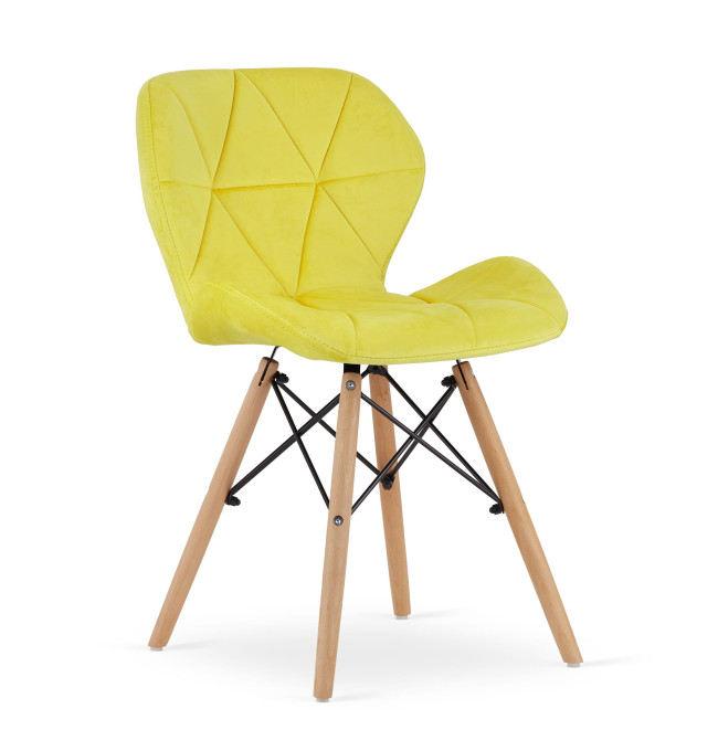 Set štyroch jedálenských stoličiek LAGO žlté (hnedé nohy) 4ks