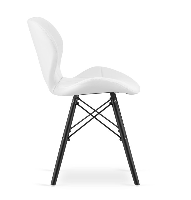 Set dvou jídelních židlí LAGO ekokůže bílé (černé nohy) 2ks