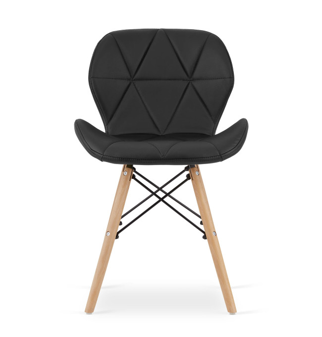 Jídelní židle LAGO ekokůže černá (hnědé nohy)