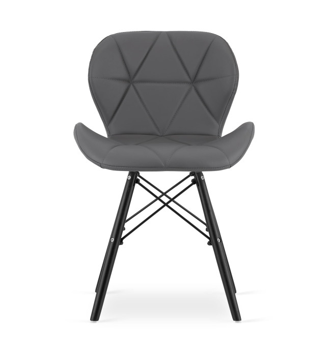 Set čtyř jídelních židlí LAGO ekokůže šedé (černé nohy) 4ks