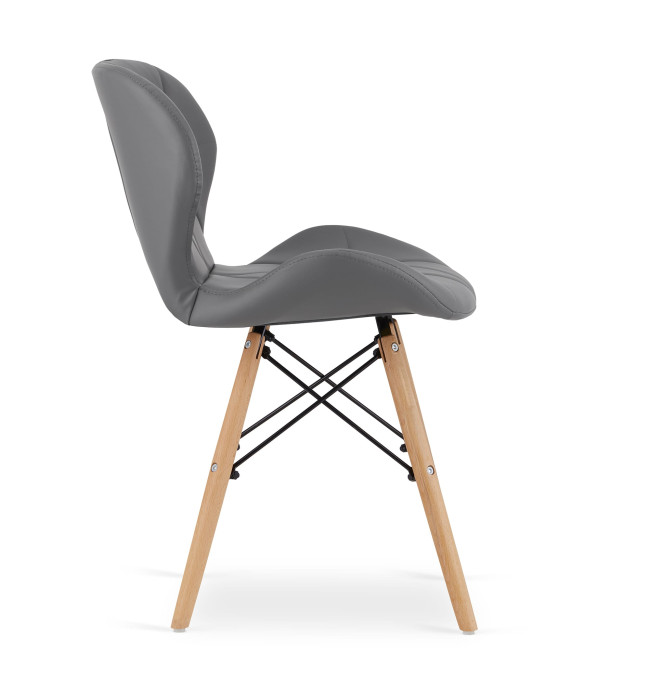 Set dvou jídelních židlí LAGO ekokůže šedé (2ks)