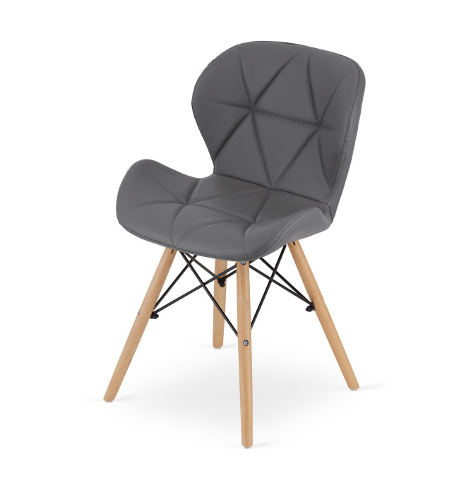 Set dvou jídelních židlí LAGO ekokůže šedé (2ks)