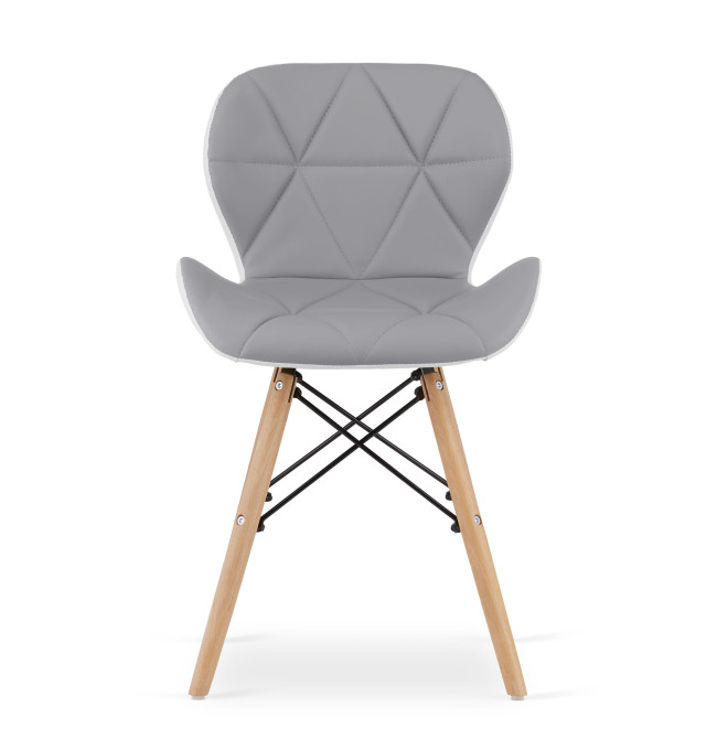 Set dvou jídelních židlí LAGO ekokůže šedo/bílé (2ks)