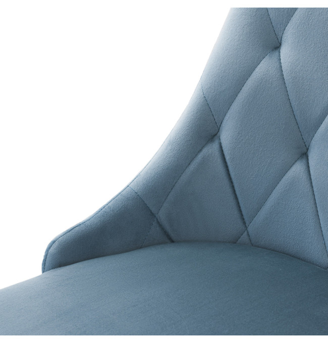 Jídelní židle LOUIS QUILTER sametová modrá 849003