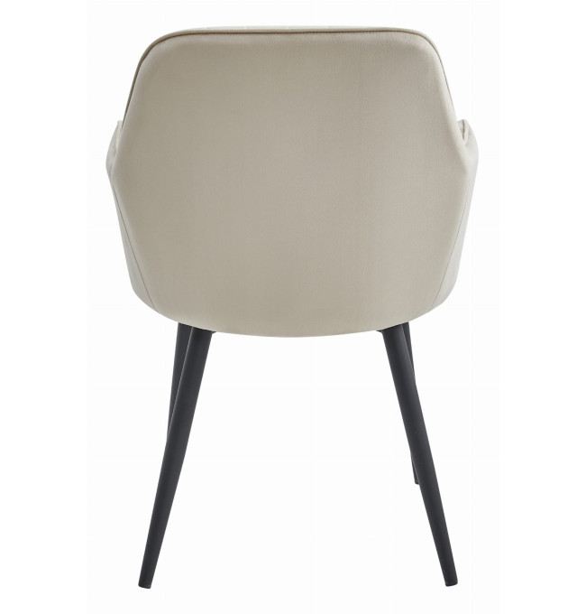 Set dvou jídelních židlí LUGO sametové béžové (černé nohy) 2ks