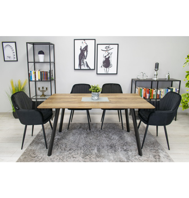 Set jídelních židlí LUGO černé (2ks)