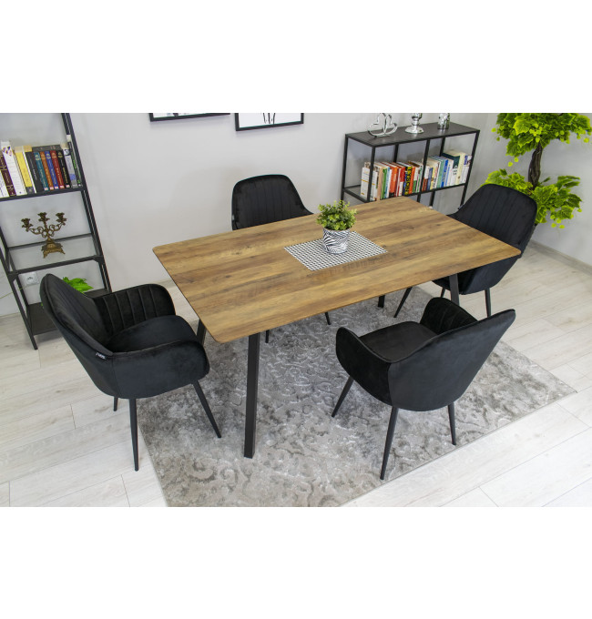 Set jídelních židlí LUGO černé (2ks)