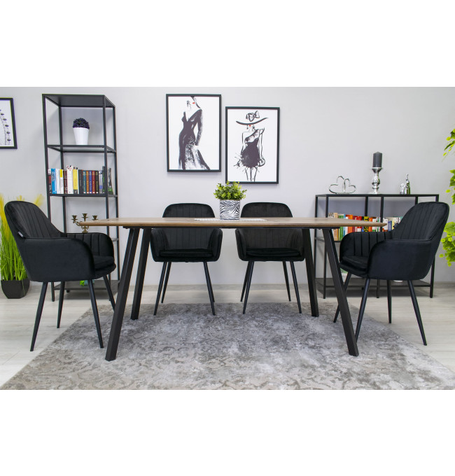 Set jídelních židlí LUGO černé (2ks)