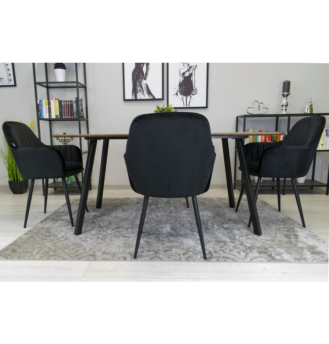 Set jídelních židlí LUGO černé (2ks)