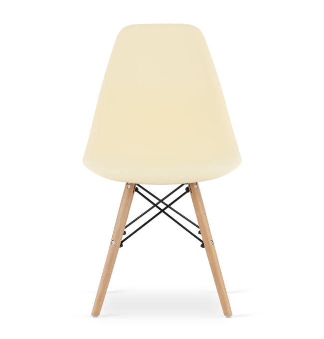 Set jídelních stoliček OSAKA krémové (hnědé nohy) 4ks