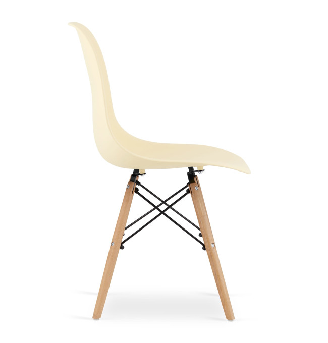 Set jídelních stoliček OSAKA krémové (hnědé nohy) 4ks