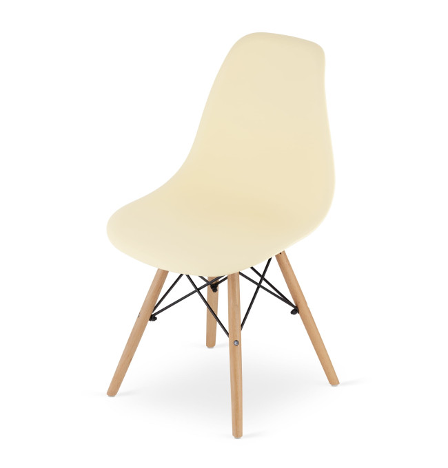 Set jídelních stoliček OSAKA krémové (hnědé nohy) 4ks