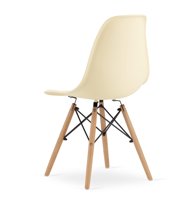 Set jídelních stoliček OSAKA krémové (hnědé nohy) 4ks