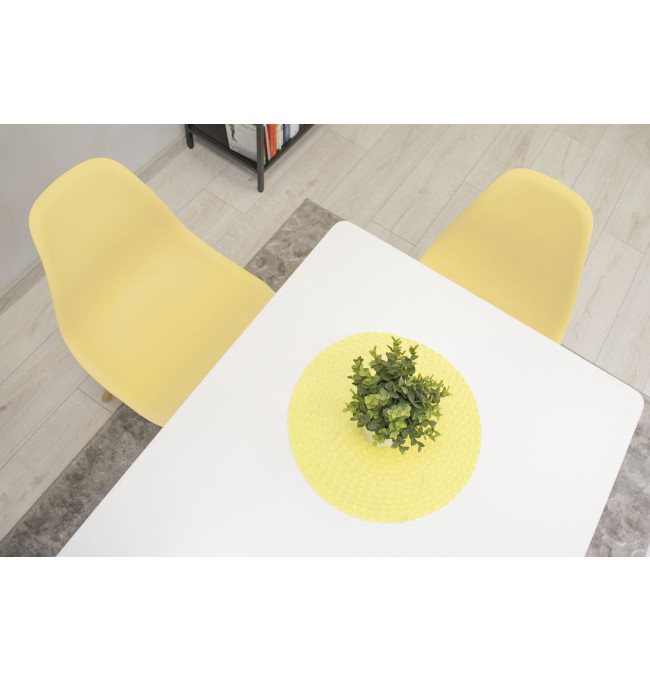 Set jídelních stoliček OSAKA krémové (hnědé nohy) 4ks