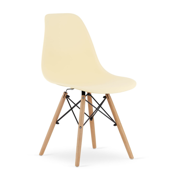 Set jídelních stoliček OSAKA krémové (hnědé nohy) 4ks