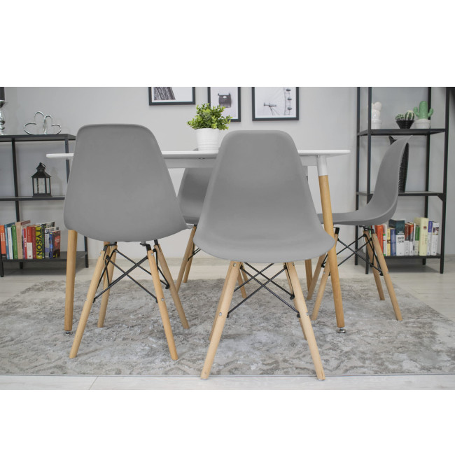 Set dvou jídelních židlí OSAKA šedé (hnědé nohy) 2ks