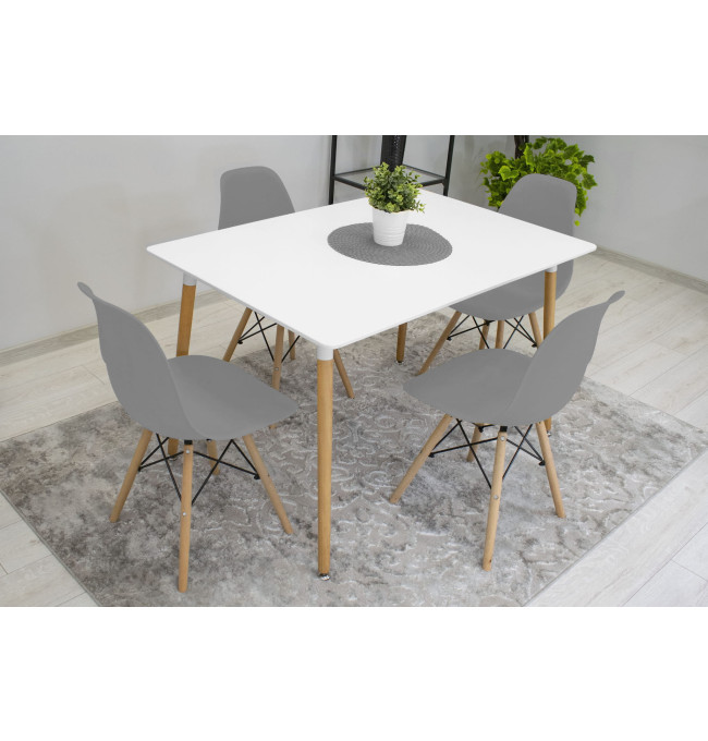 Set dvou jídelních židlí OSAKA šedé (hnědé nohy) 2ks