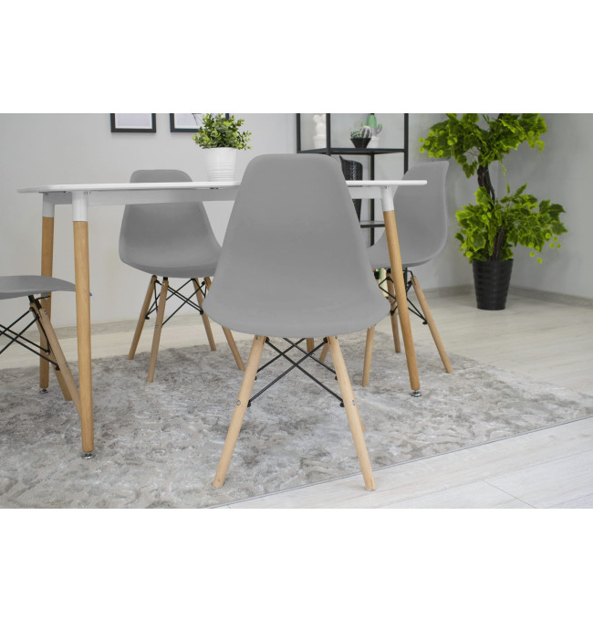 Set dvou jídelních židlí OSAKA šedé (hnědé nohy) 2ks