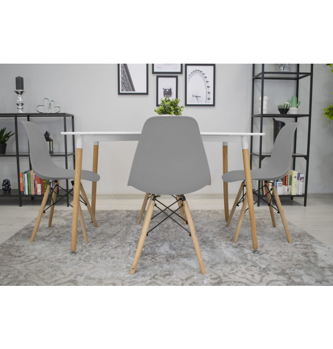 Set dvou jídelních židlí OSAKA šedé (hnědé nohy) 2ks