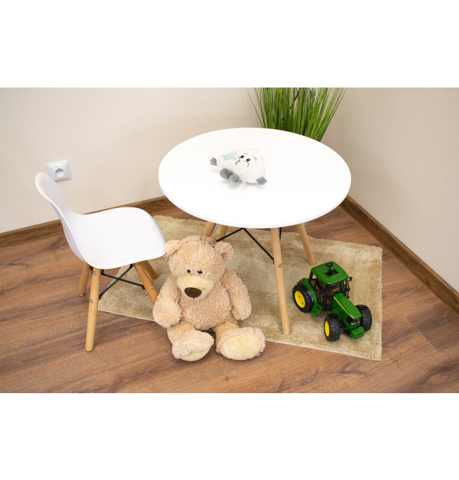 Jídelní židle ZUBI - bílá ( hnědé nohy)