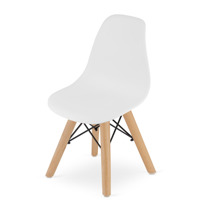 Jídelní židle ZUBI - bílá ( hnědé nohy)