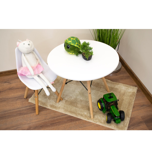 Set dvou dětských židlí ZUBI bílá (hnědé nohy)