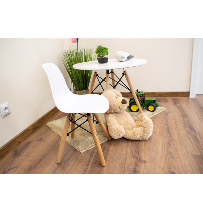 Set čtyř dětských jídelních židlí ZUBI - bílé (4ks)