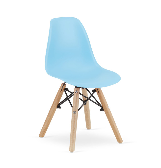 Jídelní židle ZUBI - modrá (hnědé nohy)