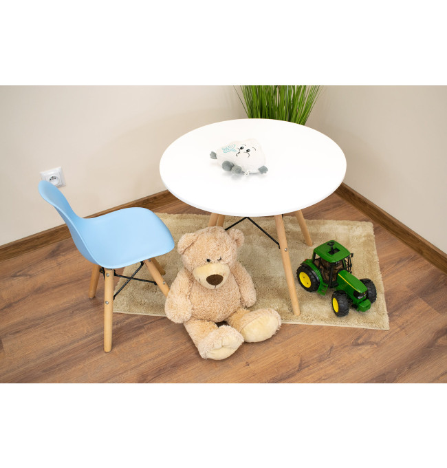 Jídelní židle ZUBI - modrá (hnědé nohy)