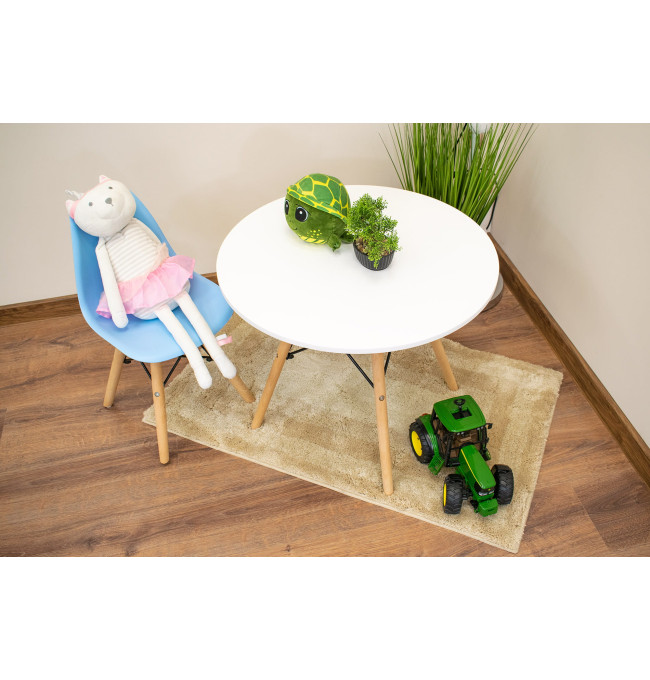 Jídelní židle ZUBI - modrá (hnědé nohy)