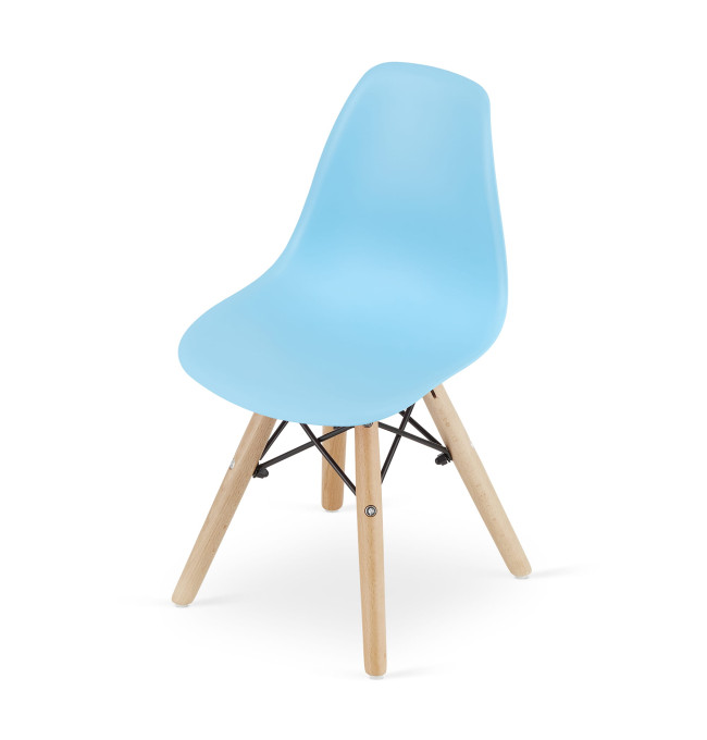 Set tří jídelních židlí ZUBI modré (hnědé nohy) 3ks