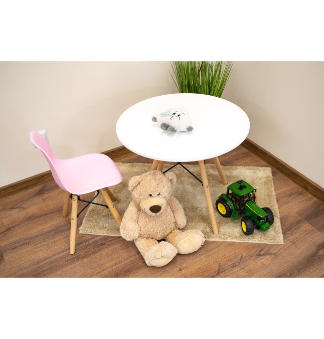 Set dvou jídelních židlí ZUBI růžové (hnědé nohy) 2ks